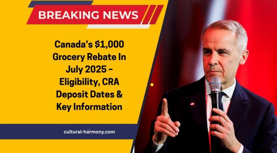 Canada’s $1,000 Grocery Rebate In July 2025 – Eligibility, CRA Deposit Dates & Key Information