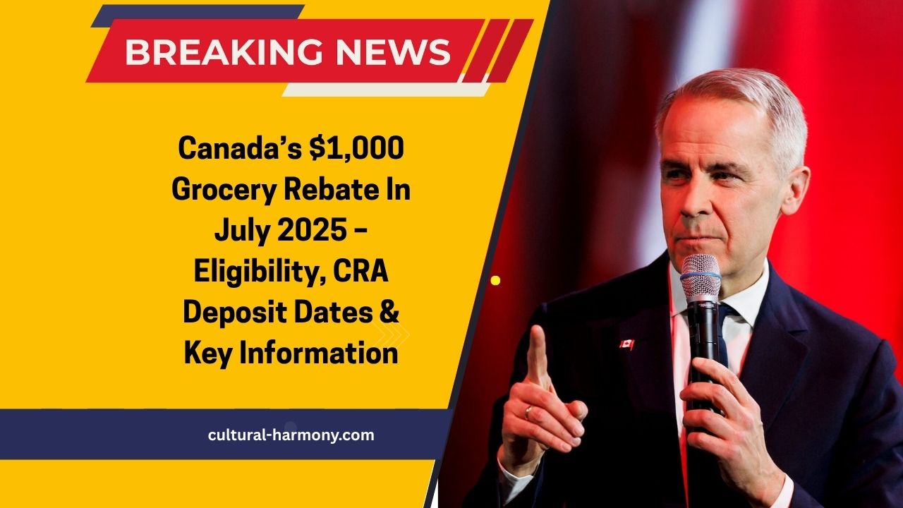 Canada’s $1,000 Grocery Rebate In July 2025 – Eligibility, CRA Deposit Dates & Key Information